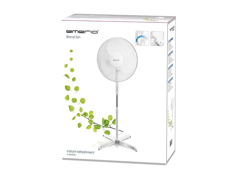 Ventilador de pie Emerio FN114204 45W 3 velocidades oscilante blanco Ø44 cm
