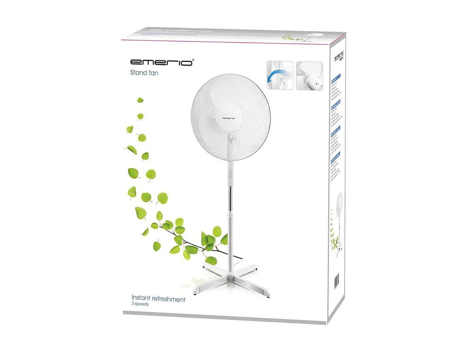 Ventilador de pie Emerio FN114204 45W 3 velocidades oscilante blanco Ø44 cm