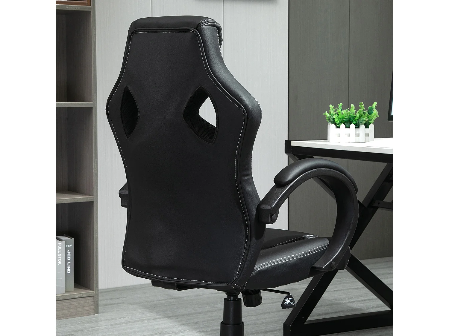 Poltrona ufficio gaming regolabile in pu nero