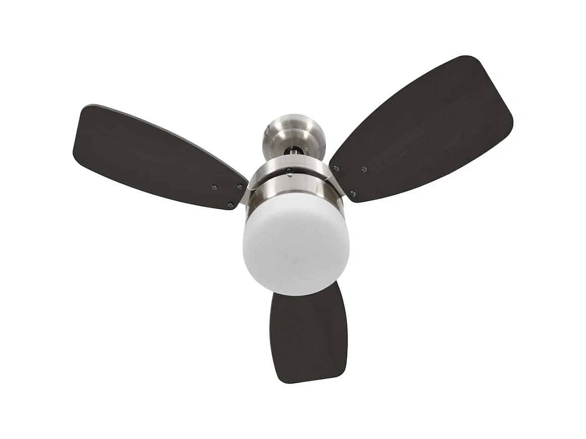 Ventilateur de plafond lampe et télécommande 76 cm Marron foncé