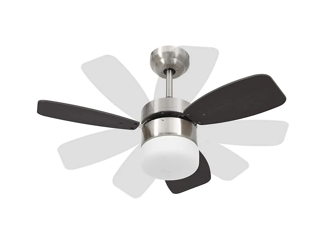 Ventilateur de plafond lampe et télécommande 76 cm Marron foncé