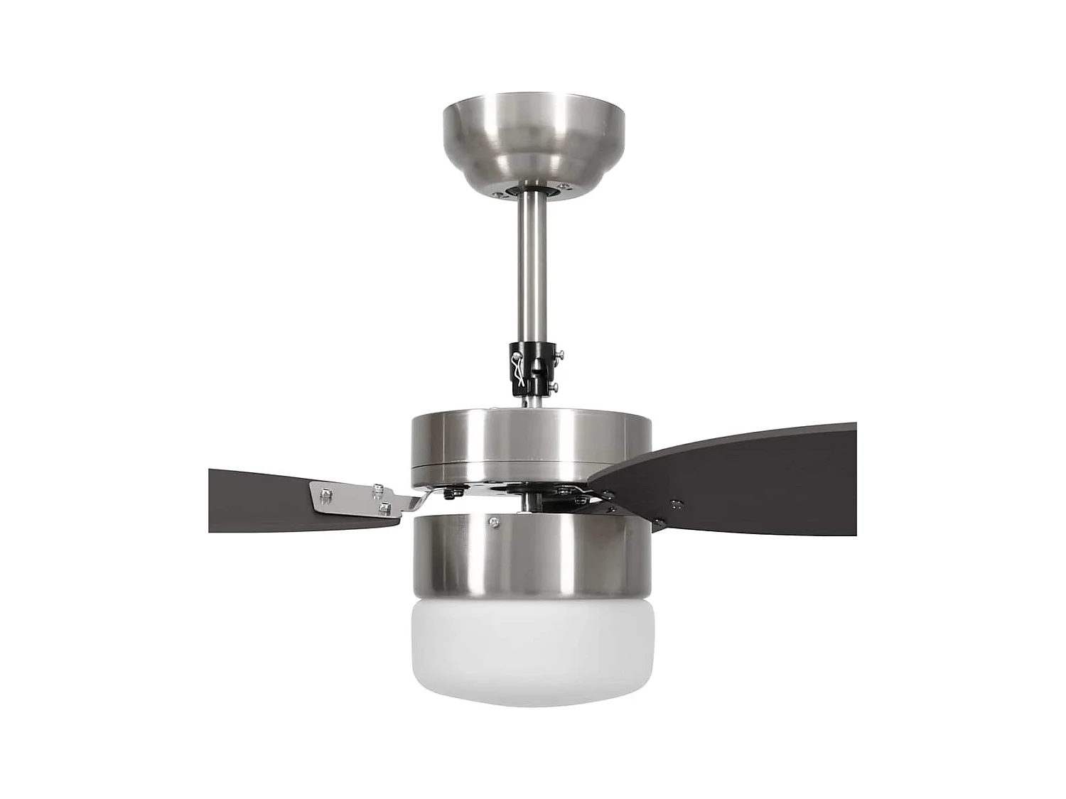 Ventilateur de plafond lampe et télécommande 76 cm Marron foncé