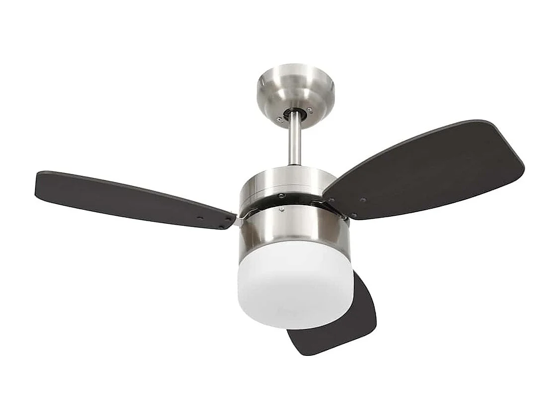 Ventilateur de plafond lampe et télécommande 76 cm Marron foncé