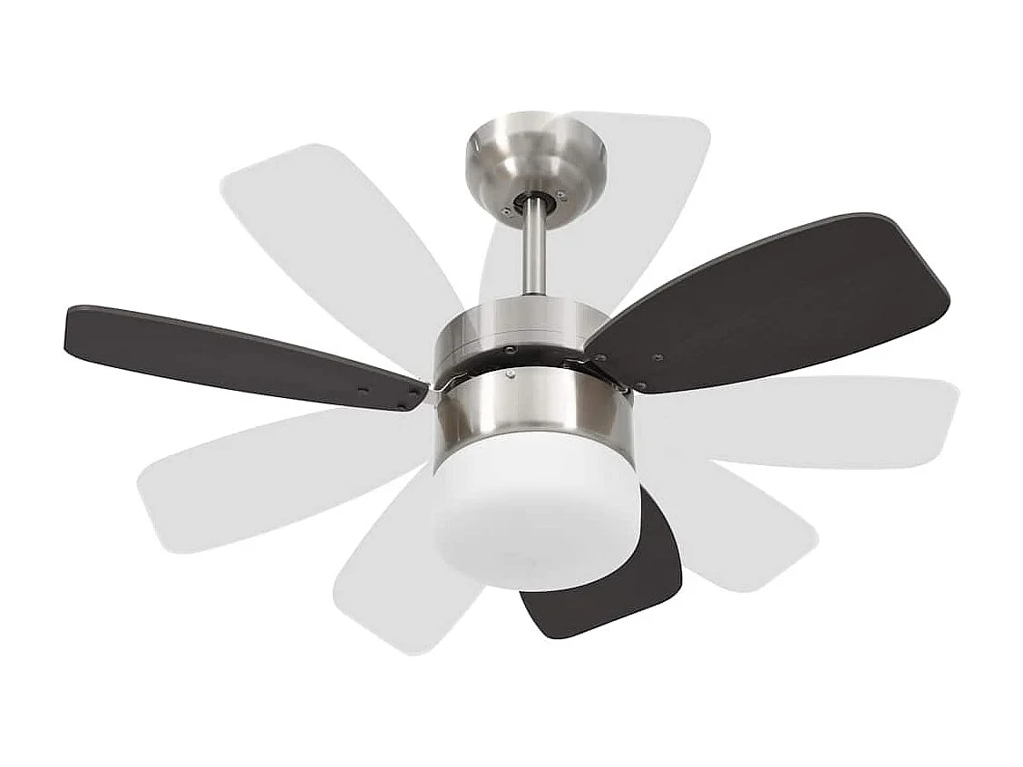 Ventilateur de plafond lampe et télécommande 76 cm Marron foncé