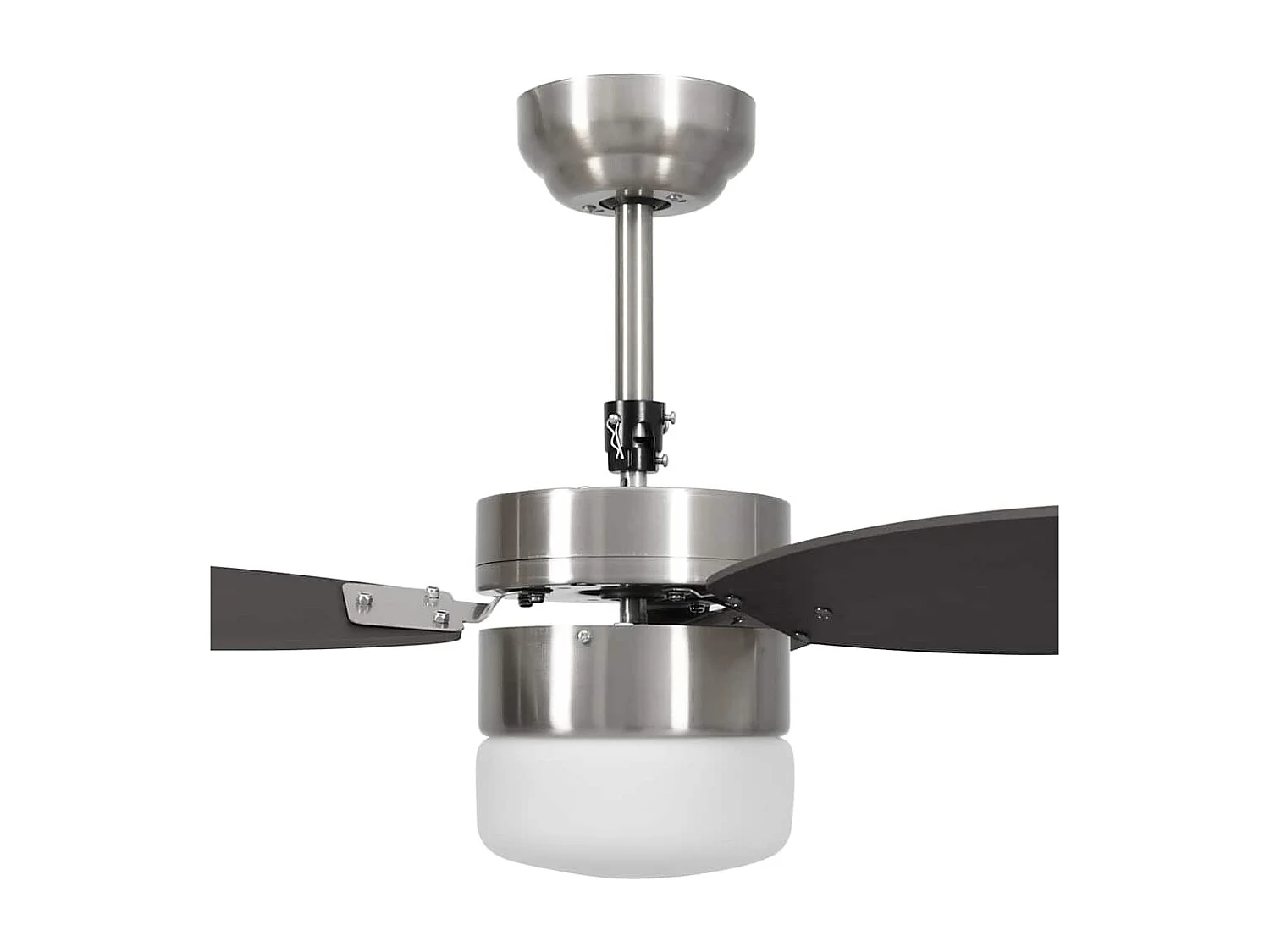 Ventilateur de plafond lampe et télécommande 76 cm Marron foncé