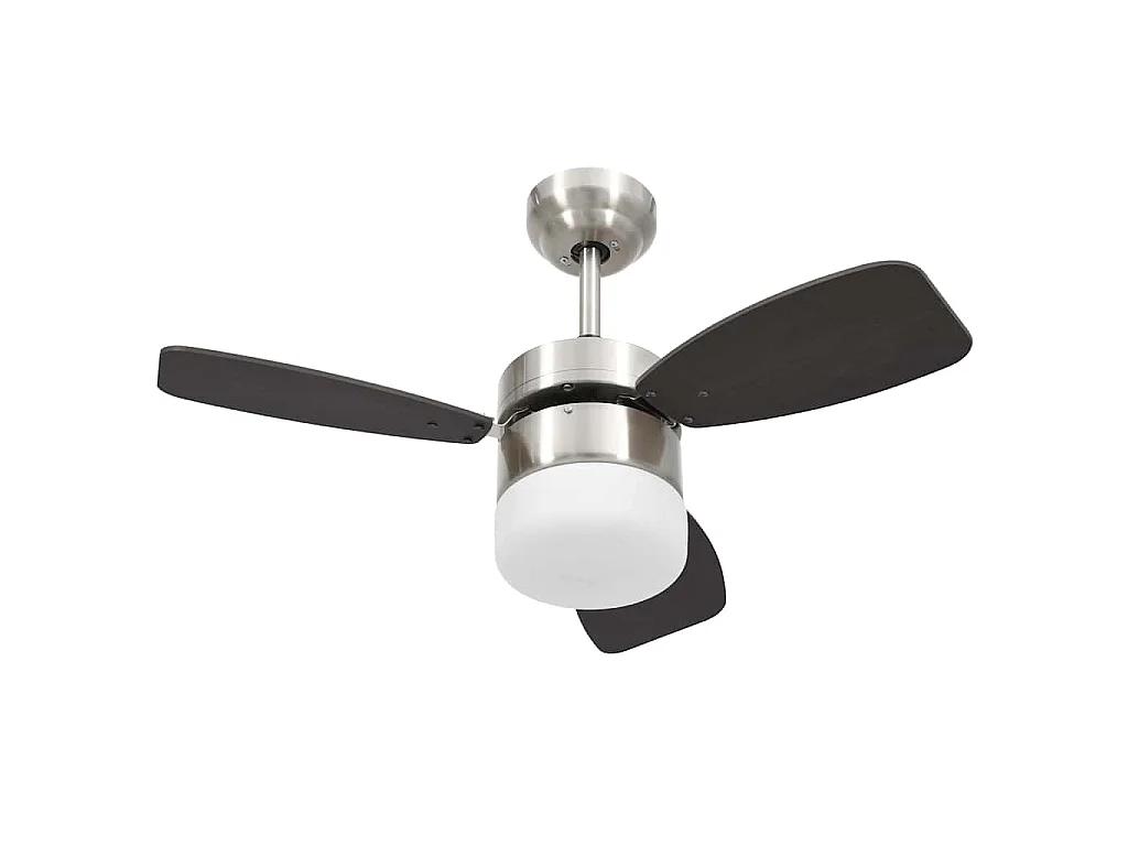 Ventilateur de plafond lampe et télécommande 76 cm Marron foncé