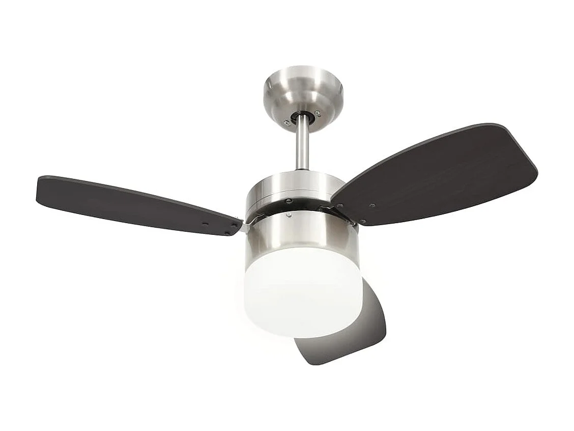 Ventilateur de plafond lampe et télécommande 76 cm Marron foncé