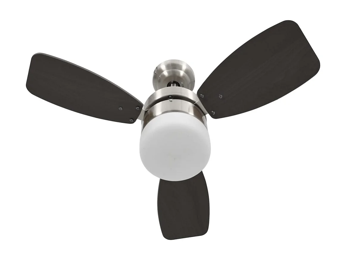 Ventilateur de plafond lampe et télécommande 76 cm Marron foncé