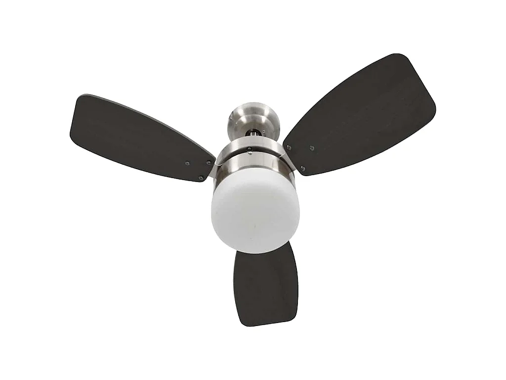 Ventilateur de plafond lampe et télécommande 76 cm Marron foncé