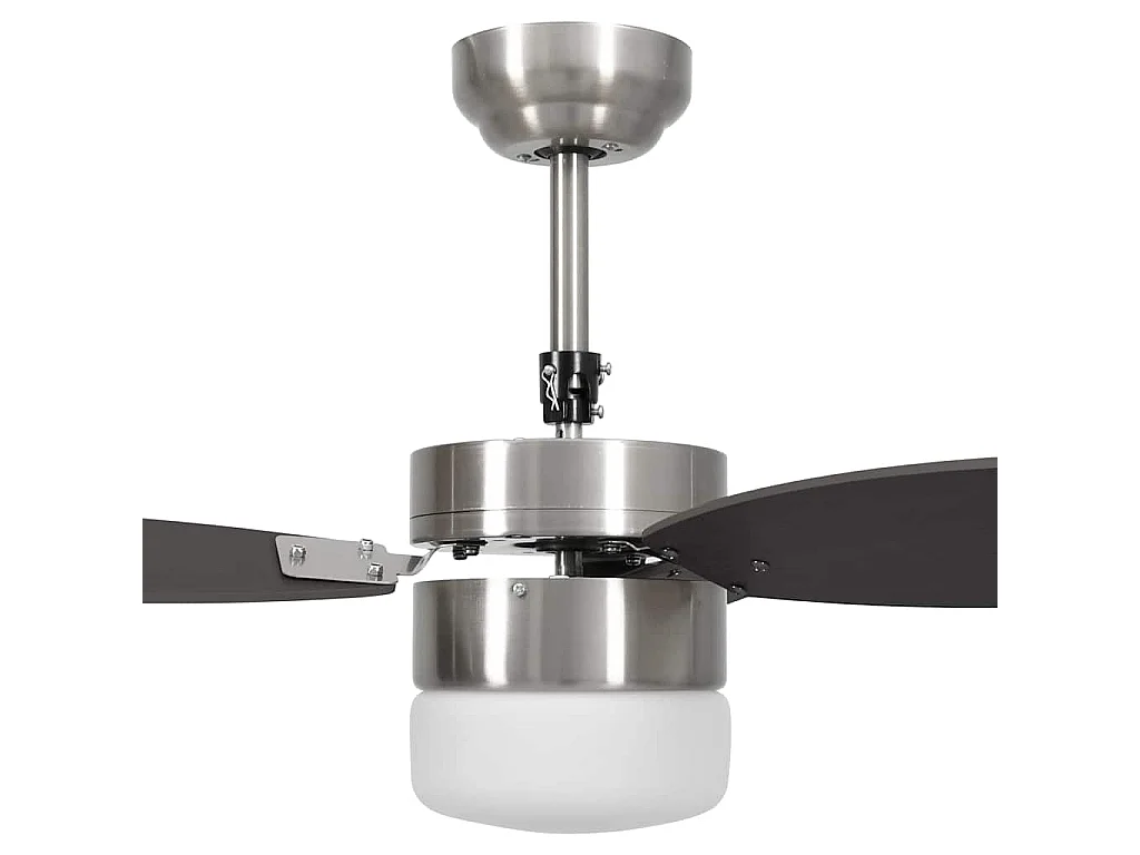 Ventilateur de plafond lampe et télécommande 76 cm Marron foncé