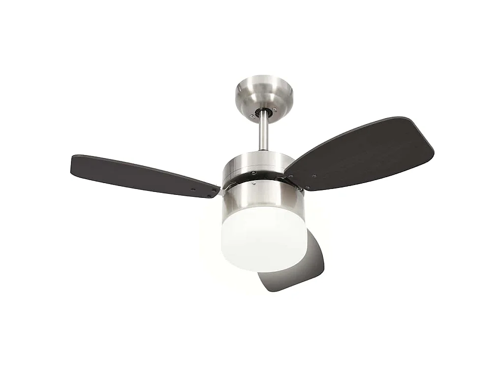Ventilateur de plafond lampe et télécommande 76 cm Marron foncé