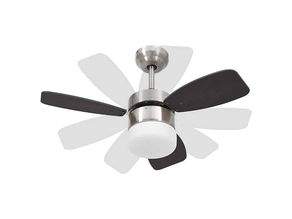 Ventilateur de plafond lampe et télécommande 76 cm Marron foncé