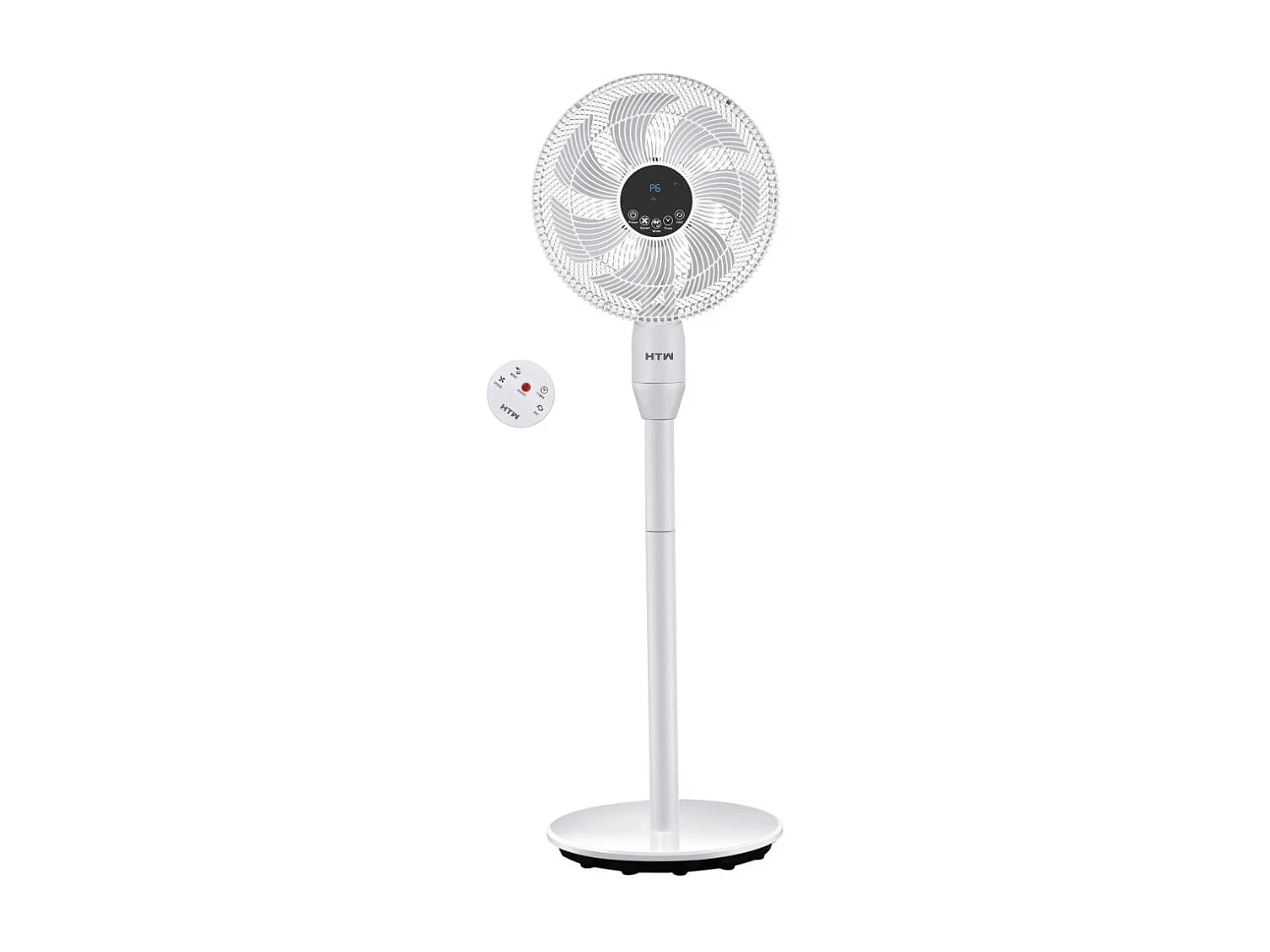 Ventilador de pie HTW VP-25YG 25W 8 velocidades oscilante blanco Ø40 cm
