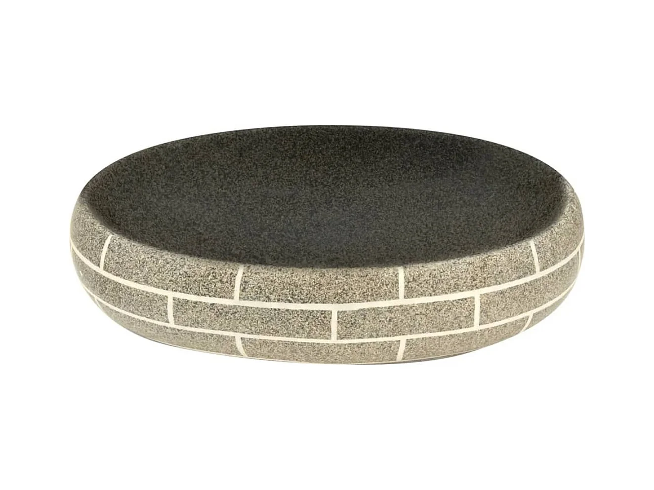 Lavatório de Bancada Oval em Cerâmica Multicolorida 59x40x15 cm