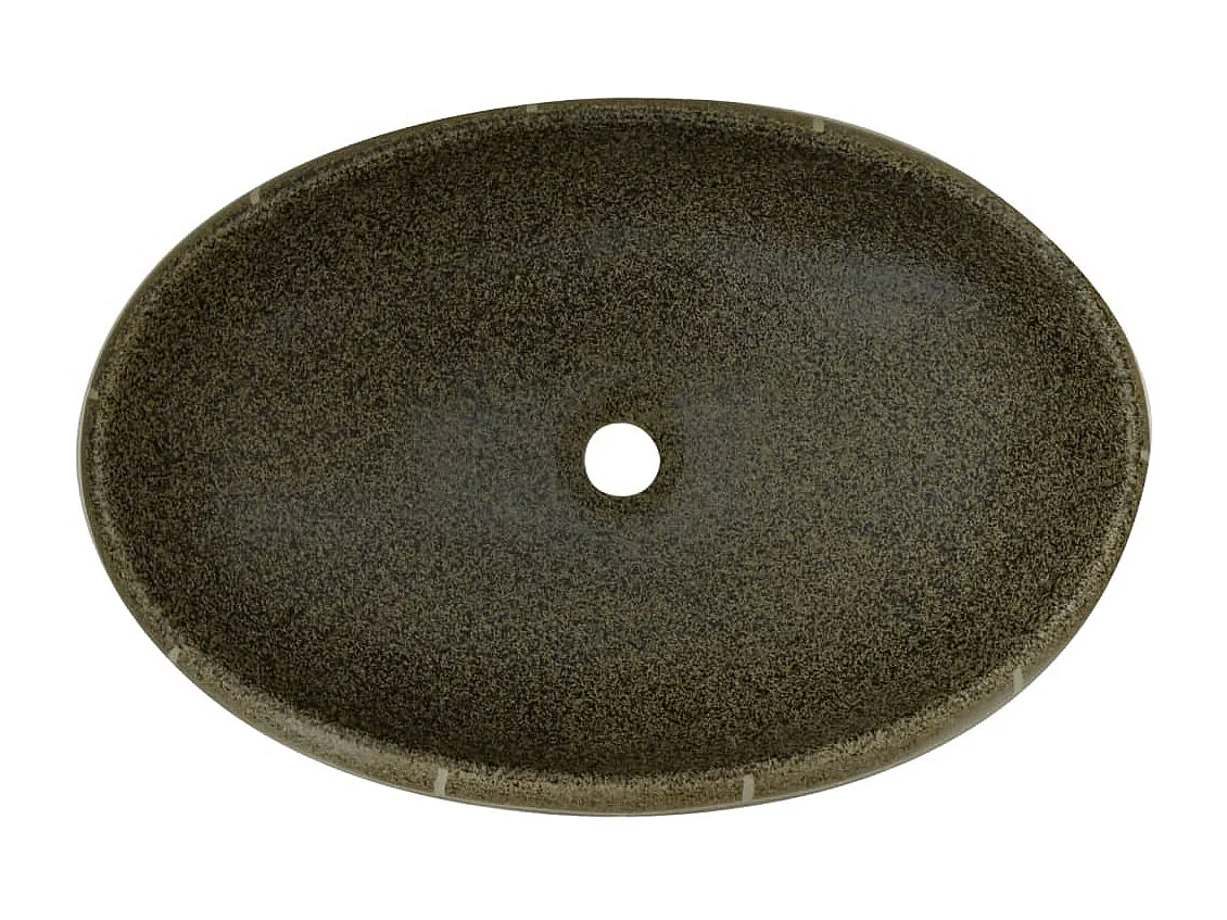Lavatório de Bancada Oval em Cerâmica Multicolorida 59x40x15 cm