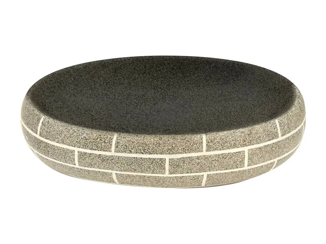 Lavatório de Bancada Oval em Cerâmica Multicolorida 59x40x15 cm