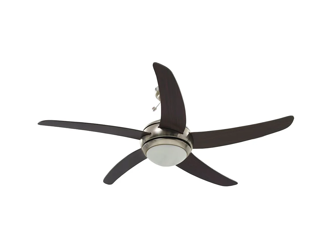 Ventilateur de plafond orné avec lampe 128 cm Marron