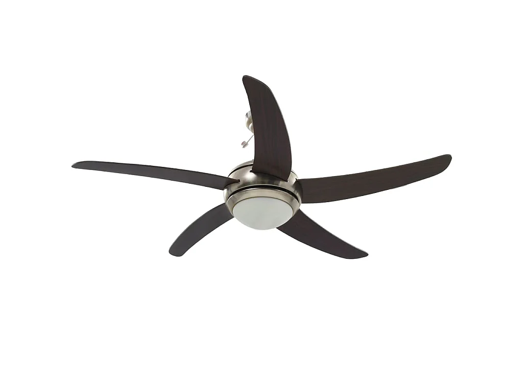 Ventilateur de plafond orné avec lampe 128 cm Marron