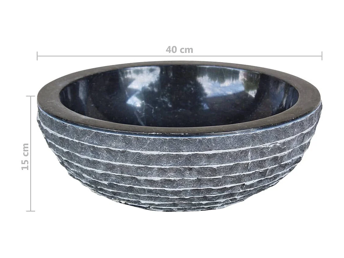 Lavabo Neptuno mármol negro Ø40x15 cm