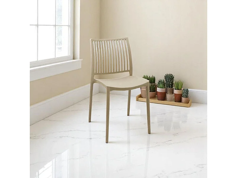 Silla Duna apilable beige 78,5x38x49 cm