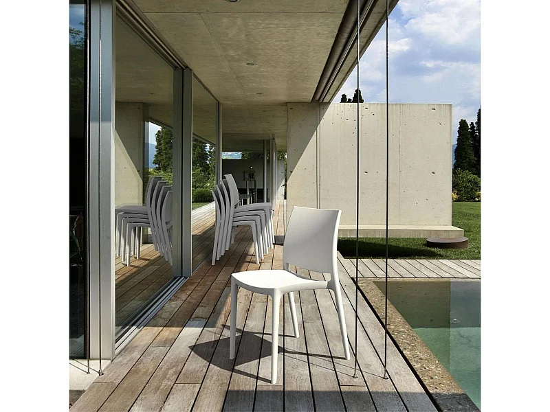 Silla Celine apilable blanco 78,5x38x49 cm