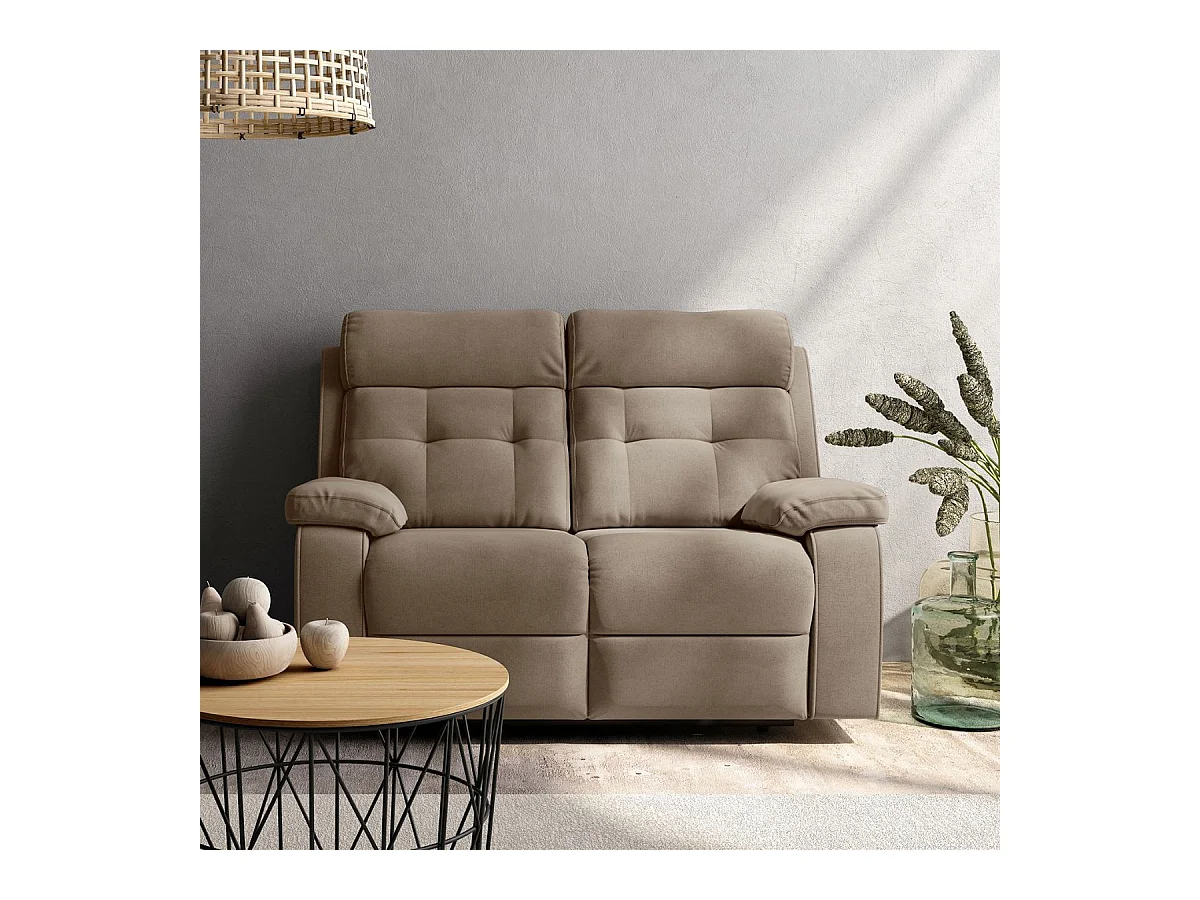 Sofá Turín 2 plazas gris 105x146x95 cm