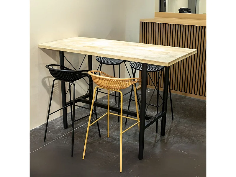 Mesa alta Tams diseño fijo nordish/negro 100x160x70cm Adec