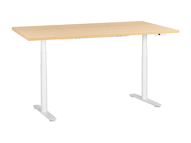 Bureau réglable en hauteur électriquement DESTINAS Marron clair/blanc 180 cm 72 cm