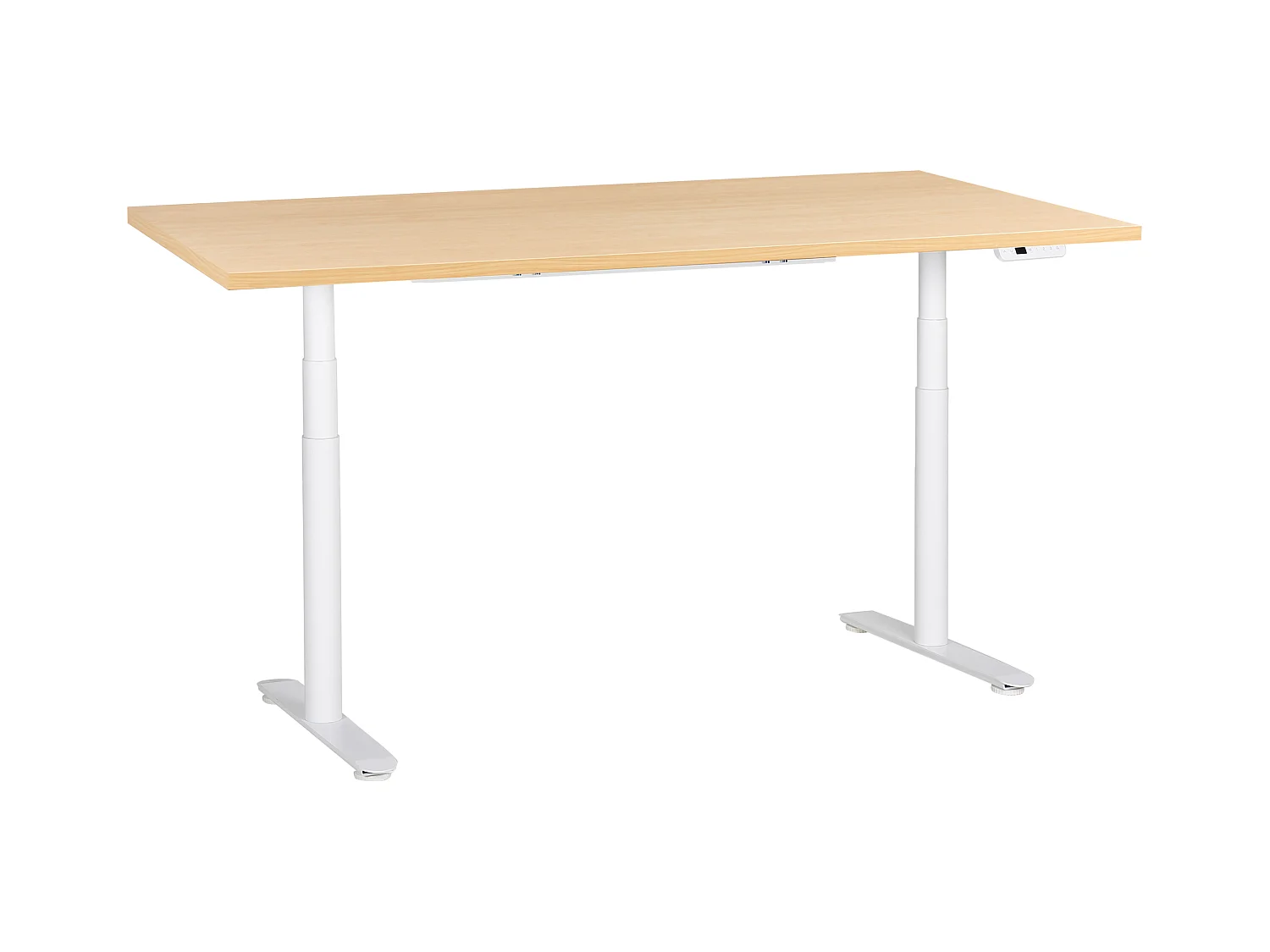 Bureau réglable en hauteur électriquement DESTINAS Marron clair/blanc 180 cm 72 cm