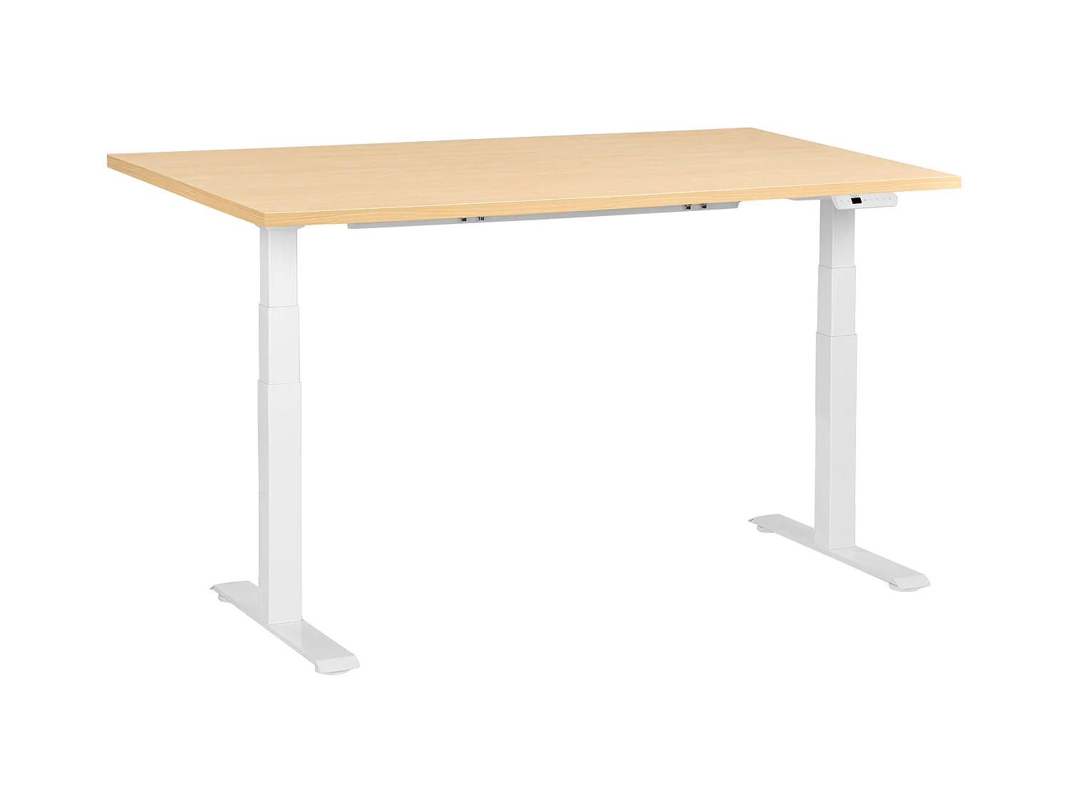 Bureau réglable en hauteur électriquement DESTINES Marron clair/blanc 160 cm 72 cm