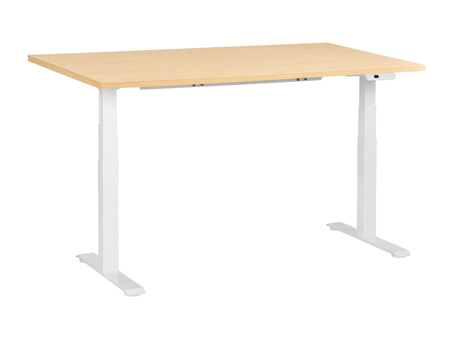Bureau réglable en hauteur électriquement DESTINES Marron clair/blanc 160 cm 72 cm