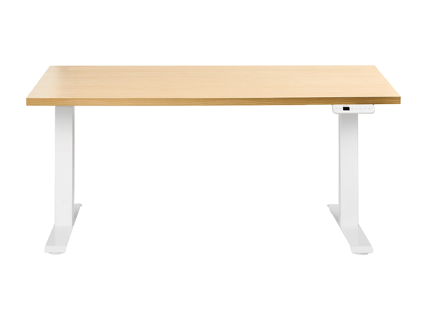 Bureau réglable en hauteur électriquement DESTINES Marron clair/blanc 160 cm 72 cm