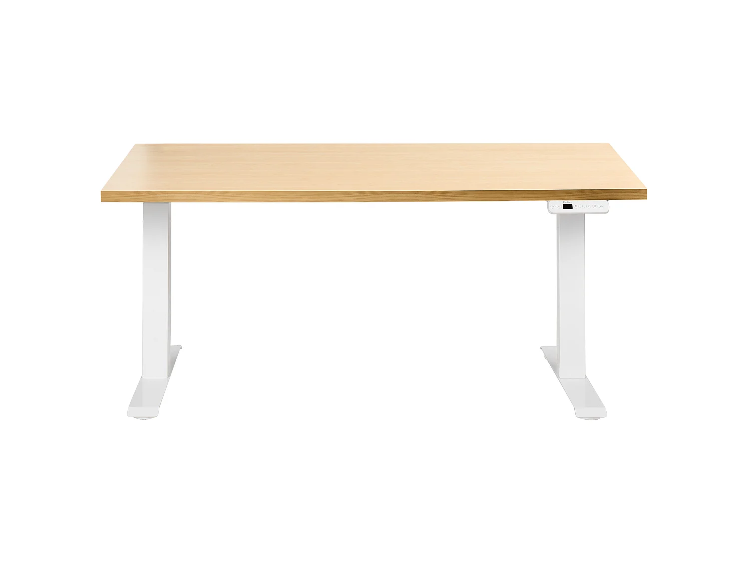 Bureau réglable en hauteur électriquement DESTINES 160 cm 72 cm Marron clair/blanc