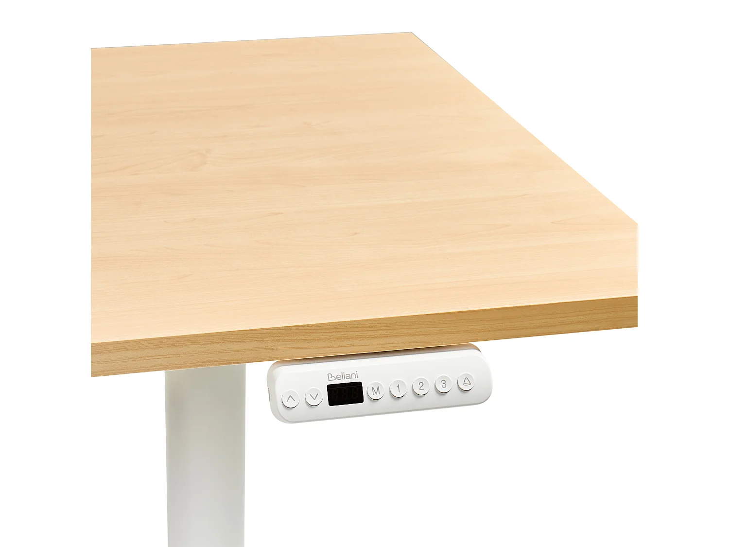 Bureau réglable en hauteur électriquement DESTINES 160 cm 72 cm Marron clair/blanc