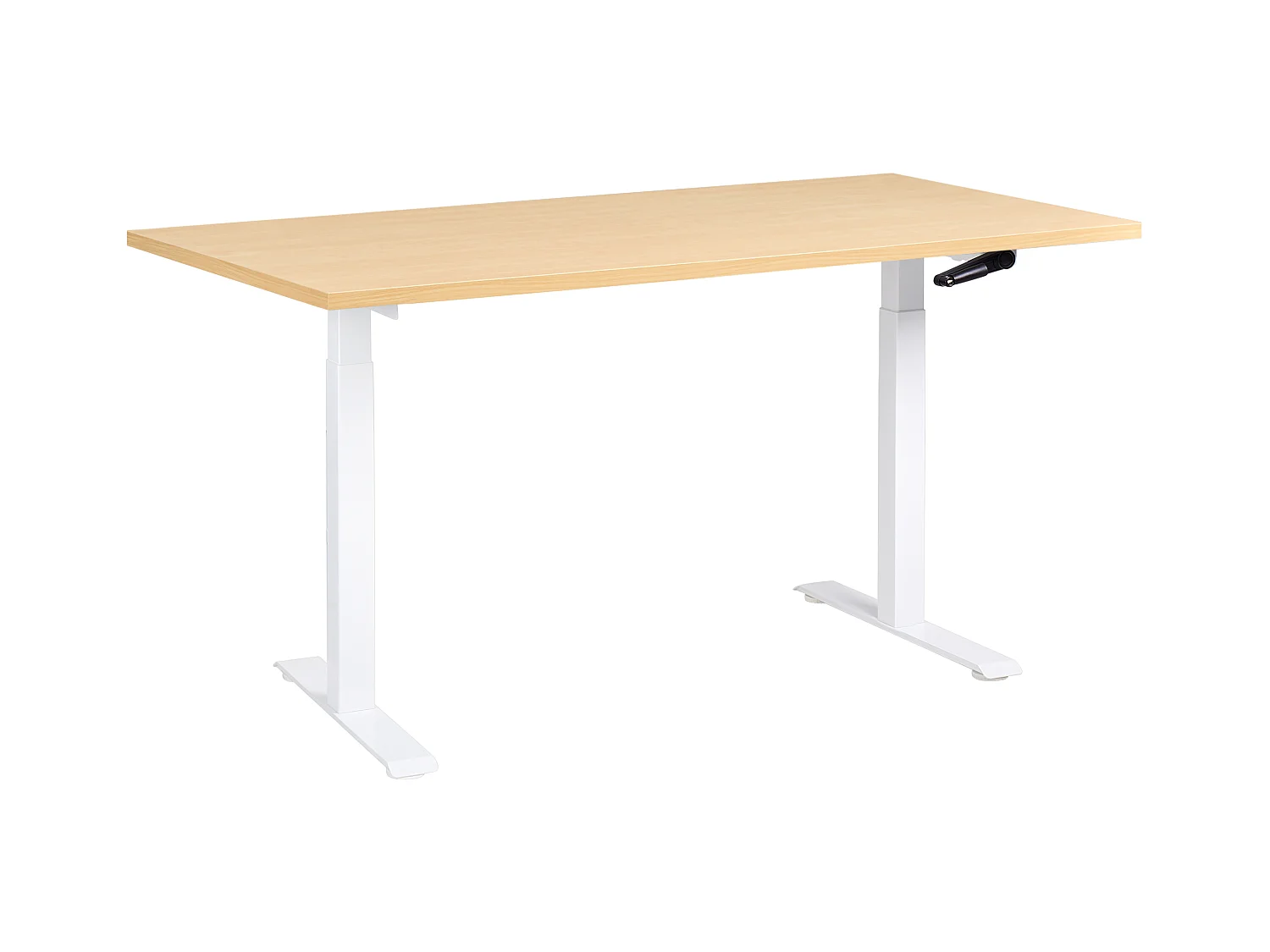 Bureau réglable en hauteur manuellement DESTINES Marron clair/blanc 160 cm 72 cm