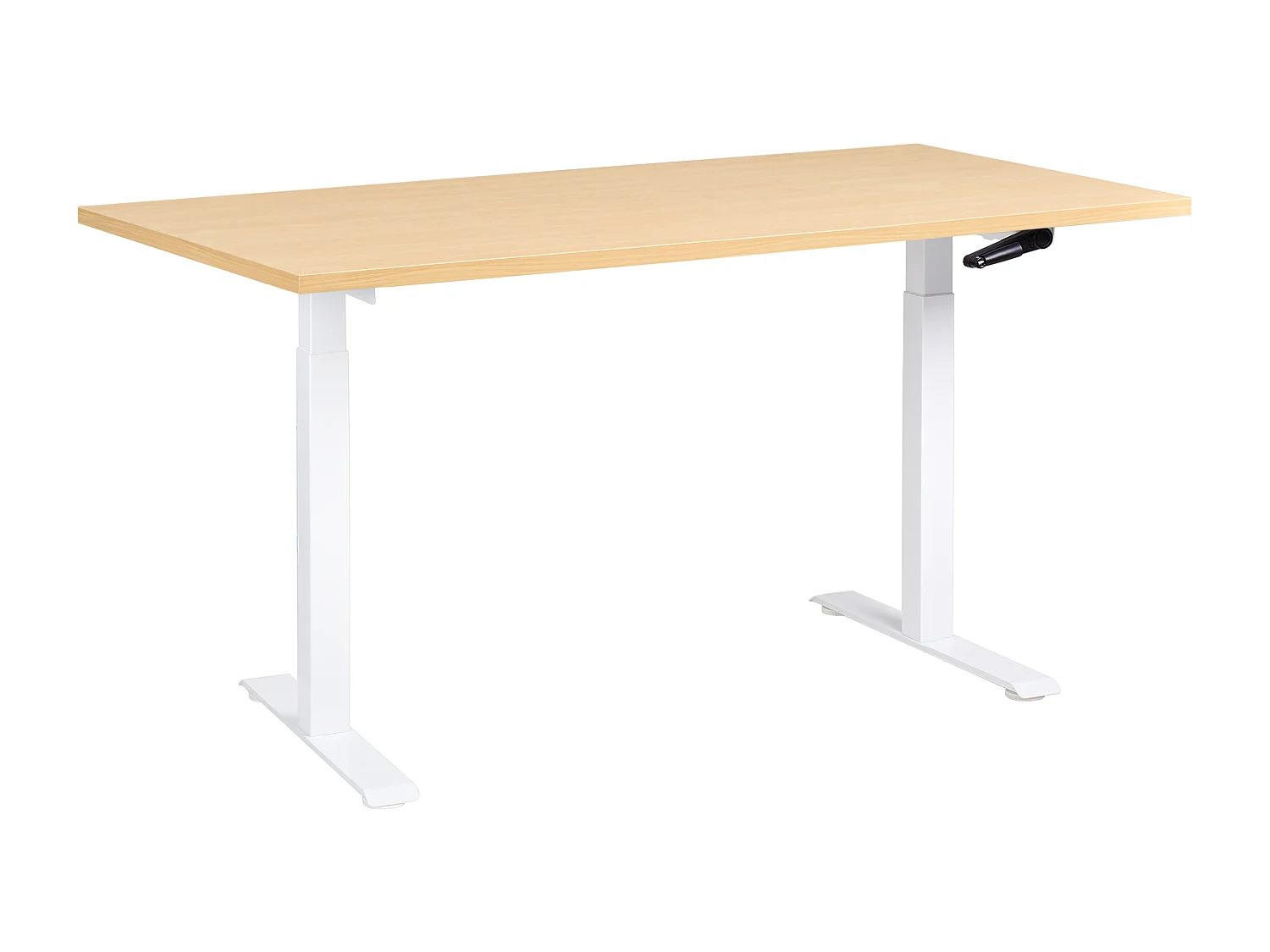 Bureau réglable en hauteur manuellement DESTINES Marron clair/blanc 160 cm 72 cm