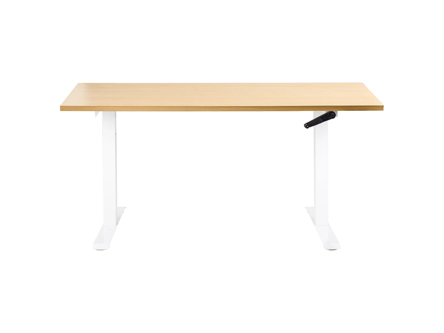 Bureau réglable en hauteur manuellement DESTINES 160 cm 72 cm Marron clair/blanc