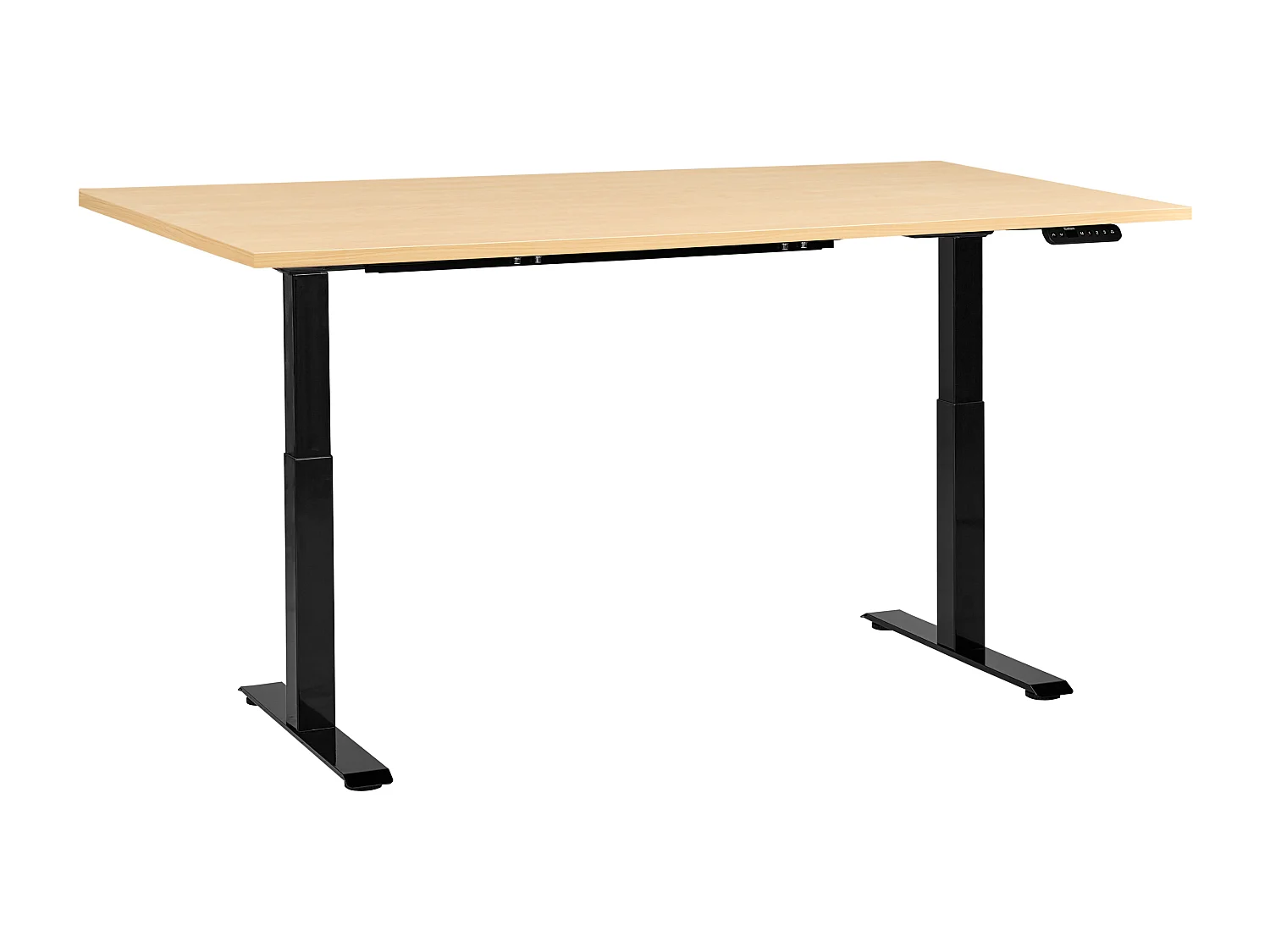 Bureau réglable en hauteur électriquement DESTINES Noir/marron clair 160 cm 72 cm