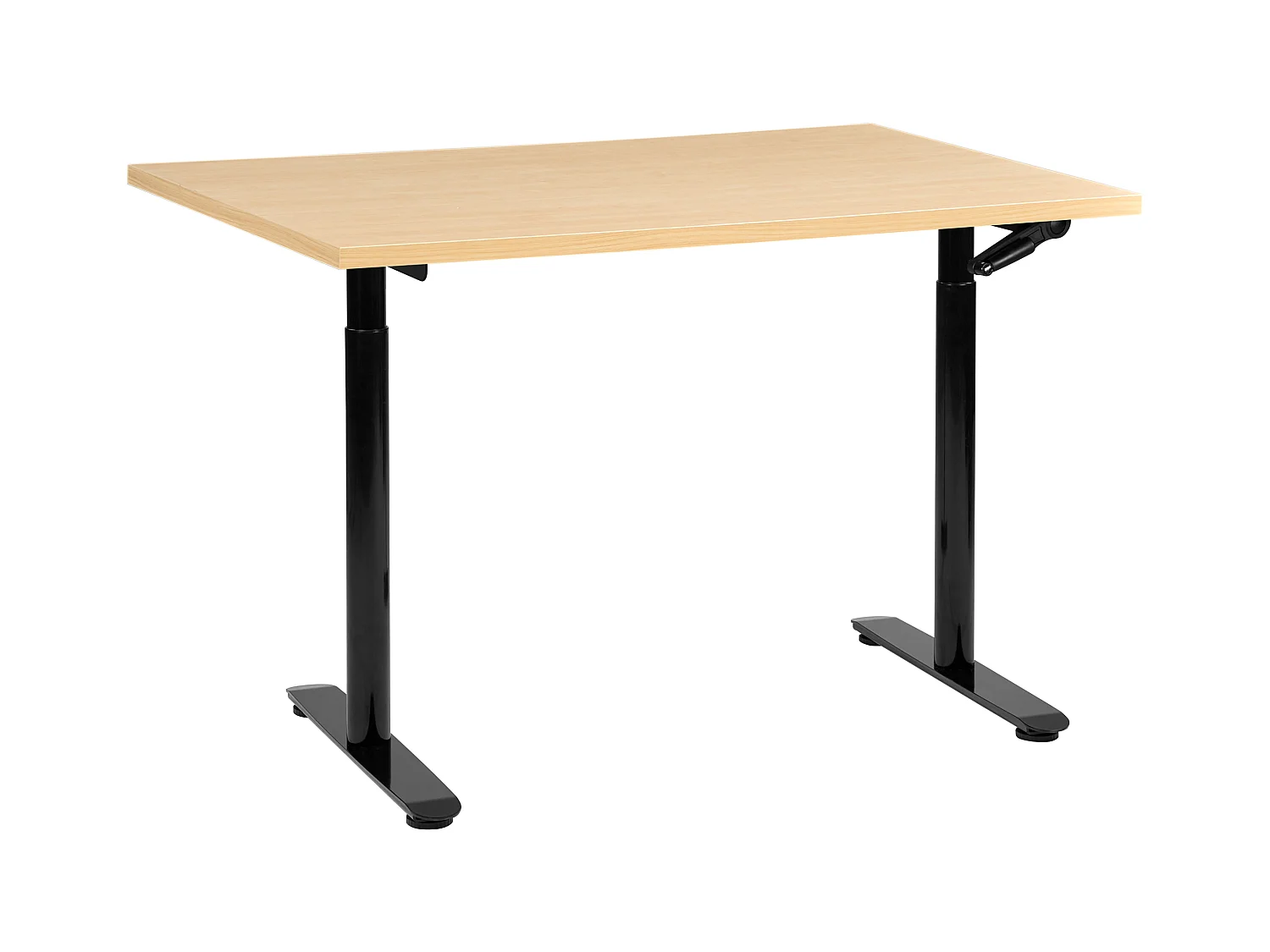 Bureau réglable en hauteur manuellement DESTINAS Noir/ Marron clair 120 cm 60 cm