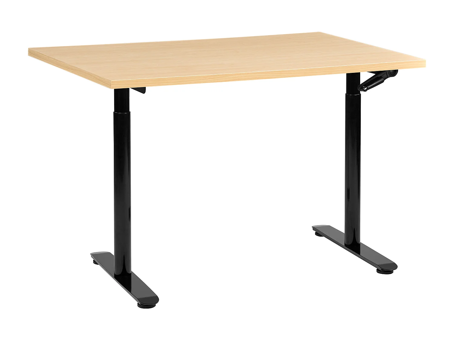 Bureau réglable en hauteur manuellement DESTINAS Noir/marron clair 120 cm 60 cm