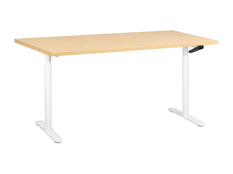Bureau réglable en hauteur manuellement DESTINAS Marron clair/blanc 160 cm 72 cm