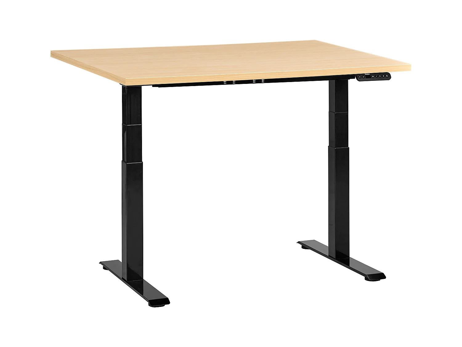 Bureau réglable en hauteur électriquement DESTINES Noir/ Marron clair 120 cm 60 cm