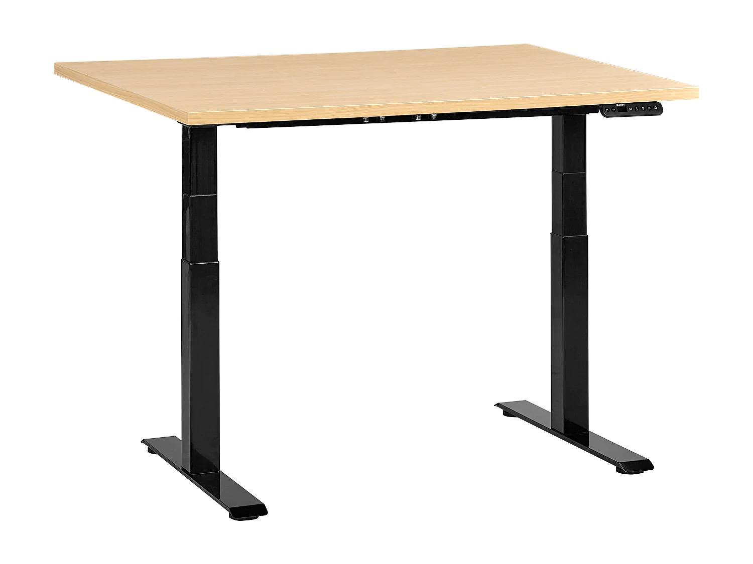 Bureau réglable en hauteur électriquement DESTINES Noir/marron clair 120 cm 60 cm