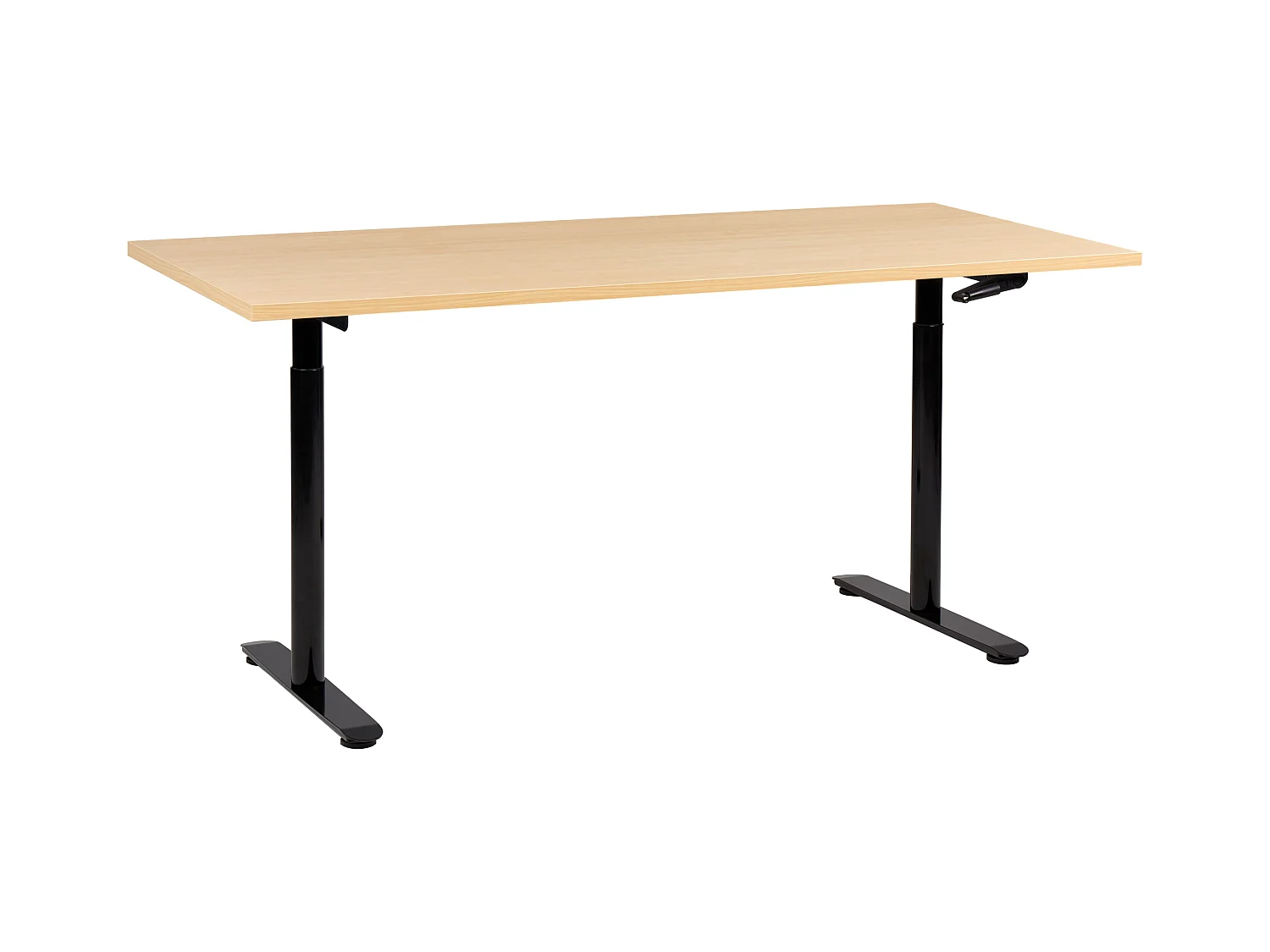 Bureau réglable en hauteur manuellement DESTINAS Noir/ Marron clair 180 cm 72 cm