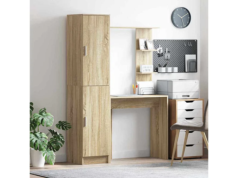 Bureau met opbergruimte 2 pcs Sonoma Eiken 78.5 x 37 x 154.5 cm