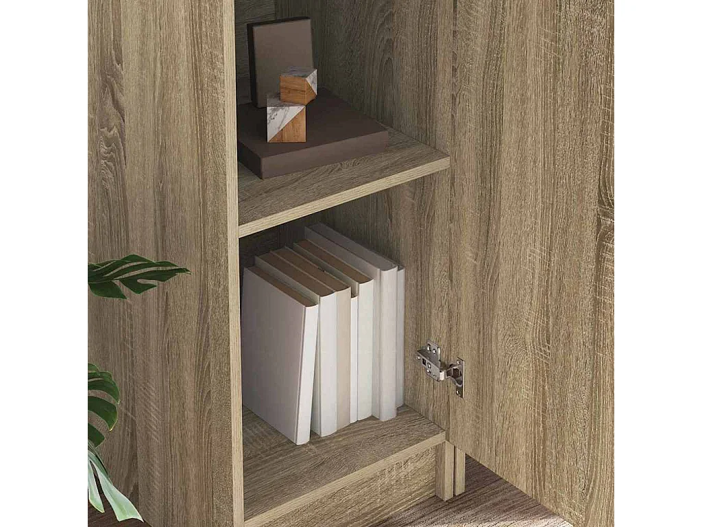 Bureau avec rangement 2 pcs Chêne Sonoma Bois d'ingénierie