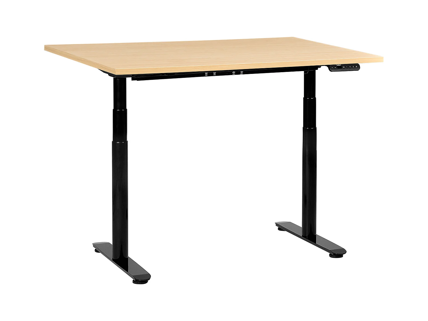 Bureau réglable en hauteur électriquement DESTINAS Noir/ Marron clair 120 cm 60 cm