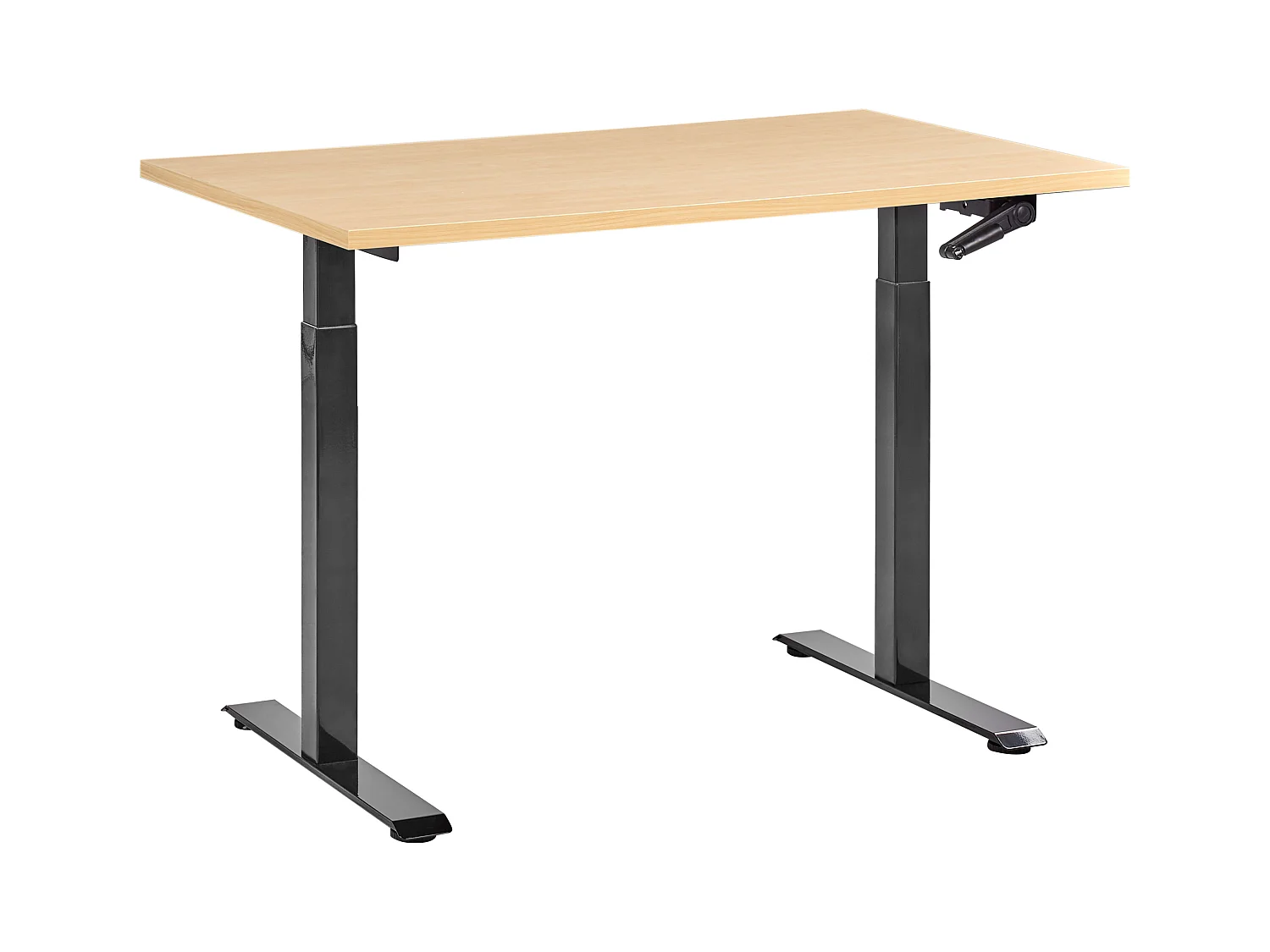 Bureau réglable en hauteur manuellement DESTINES Noir/ Marron clair 120 cm 60 cm