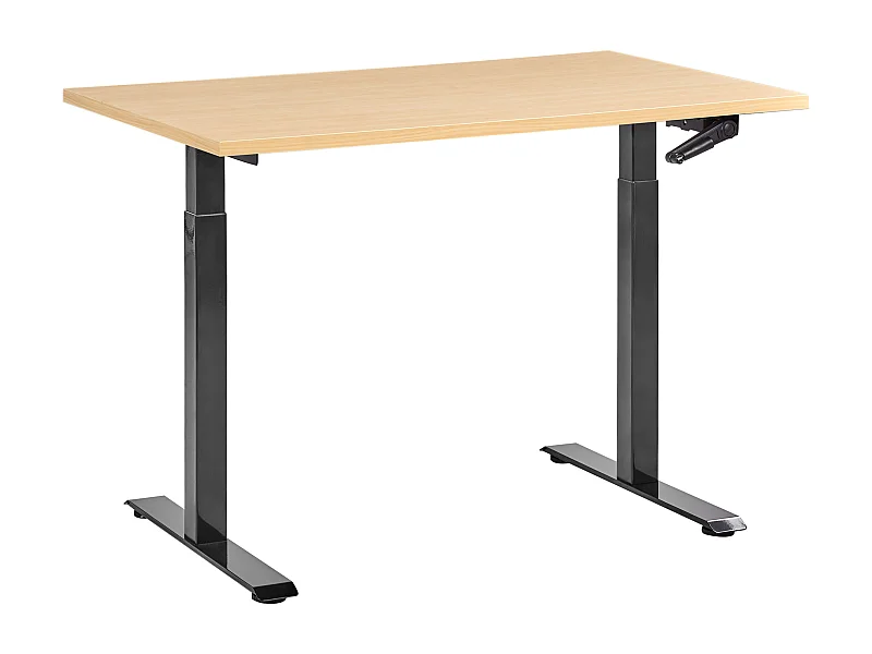 Bureau réglable en hauteur manuellement DESTINES Noir/marron clair 120 cm 60 cm