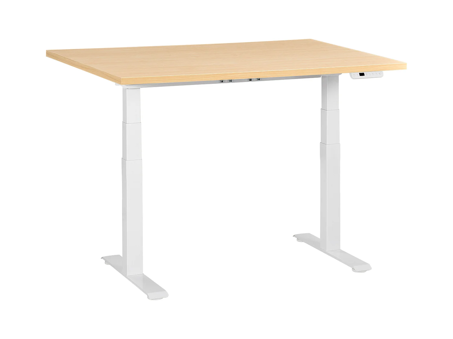 Bureau réglable en hauteur électriquement DESTINES Marron clair/blanc 120 cm 60 cm